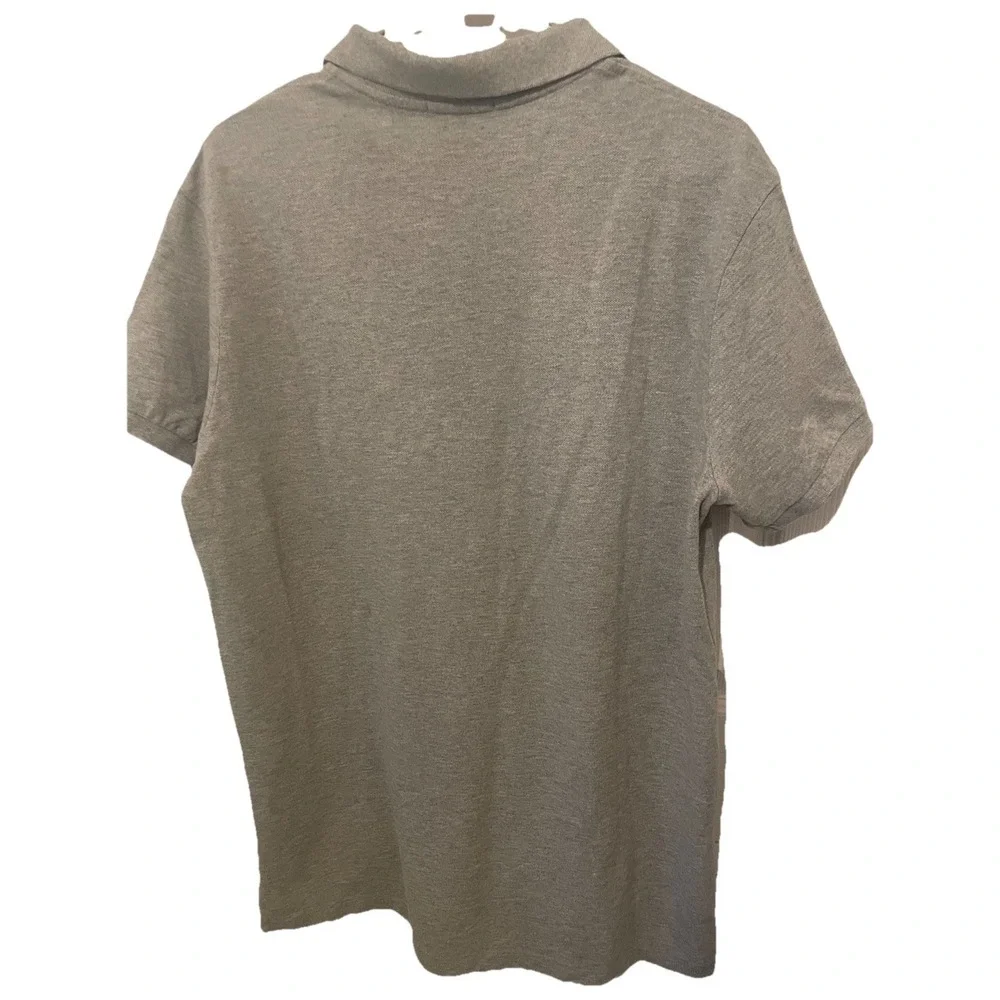 Polo Ralph Lauren Custom Fit Polo Shirt Mens L Gray Short Sleeve Pony Logo
